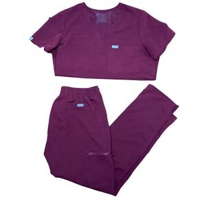 Figs Scrub Set Burgundy Women's Size Small/Small Petite